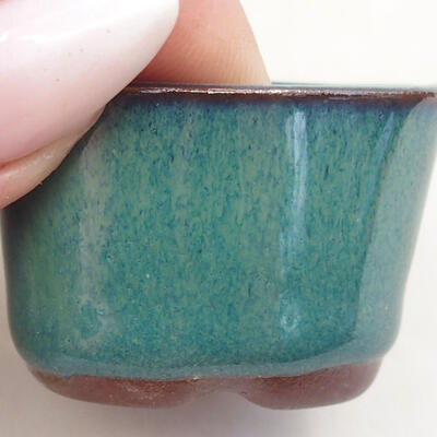 Bonsaischale aus Keramik 4 x 3,5 x 3 cm, Farbe grün - 2