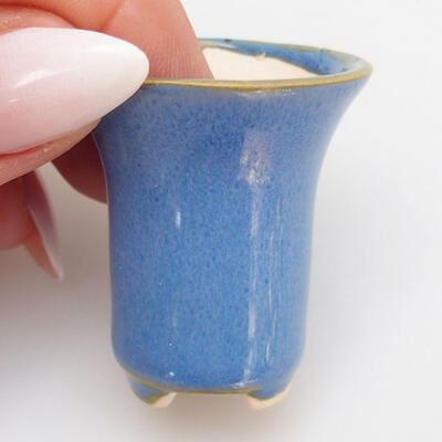 Bonsaischale aus Keramik 3 x 3 x 3,5 cm, Farbe blau - 2