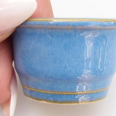 Bonsaischale aus Keramik 3,5 x 3,5 x 2,5 cm, Farbe Blau - 2