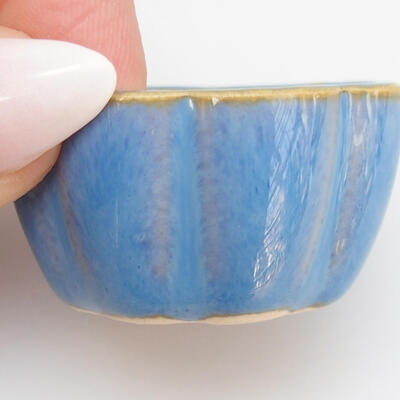 Bonsaischale aus Keramik 4 x 4 x 2 cm, Farbe blau - 2