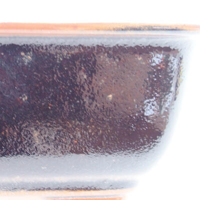 Keramische Bonsai-Schale 13 x 10 x 5 cm, Farbe braun-schwarz - 2