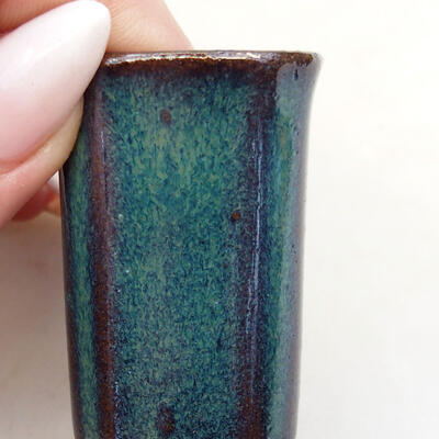Bonsaischale aus Keramik 3 x 3 x 5 cm, Farbe blau - 2