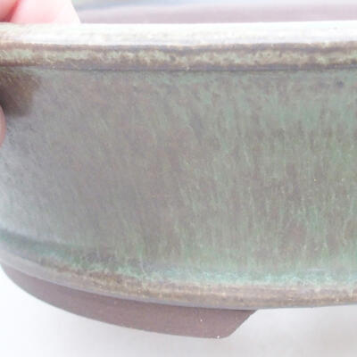 Keramische Bonsai-Schale 19,5 x 19,5 x 6 cm, Farbe grün - 2