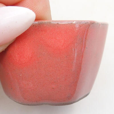 Bonsaischale aus Keramik 4,5 x 4 x 3 cm, Farbe rot - 2
