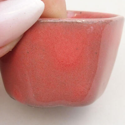 Bonsaischale aus Keramik 4,5 x 4 x 3 cm, Farbe rot - 2