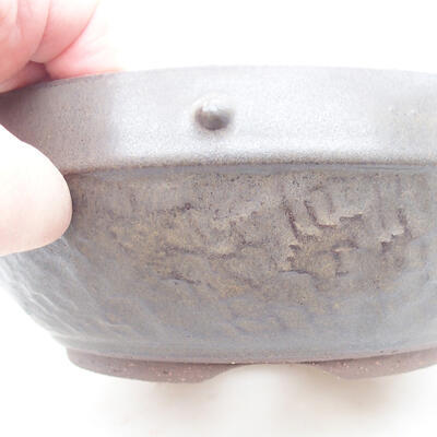 Keramische Bonsai-Schale 17 x 17 x 7 cm, Farbe grau - 2