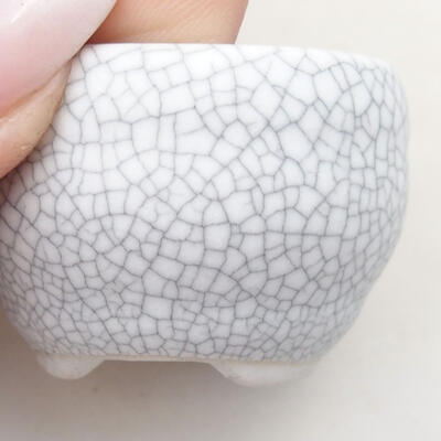Bonsaischale aus Keramik 3,5 x 3,5 x 2,5 cm, Farbe Crackle - 2