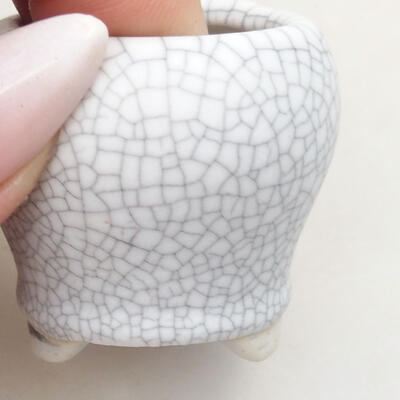Bonsaischale aus Keramik 3 x 3 x 3,5 cm, Farbe Crackle - 2