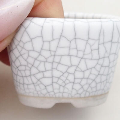 Bonsaischale aus Keramik 4 x 3,5 x 3 cm, Farbe Crackle - 2