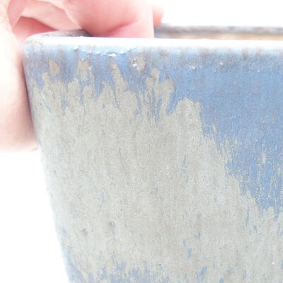 Keramische Bonsai-Schale 12 x 12 x 8 cm, Farbe blau - 2