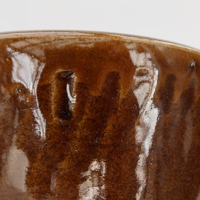 Bonsaischale aus Keramik 10,5 x 10,5 x 9,5 cm, Farbe braun - 2