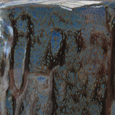 Bonsaischale aus Keramik 9,5 x 9 x 15 cm, Farbe blau - 2