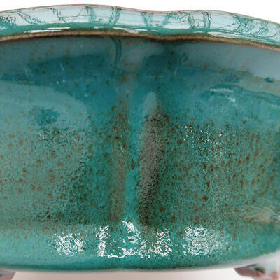 Keramik-Bonsaischale 25 x 25 x 7,5 cm, Farbe grün - 2