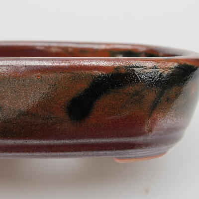 Keramik-Bonsaischale 12,5 x 8,5 x 3,5 cm, Farbe braun - 2