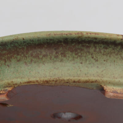 Keramik-Bonsaischale 12,5 x 10,5 x 2 cm, Farbe grün - 2