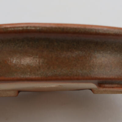 Keramik-Bonsaischale 13 x 10 x 2,5 cm, Farbe braun - 2