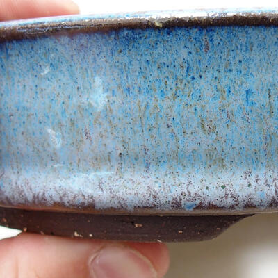 Bonsaischale aus Keramik 15,5 x 15,5 x 4 cm, Farbe blau - 2