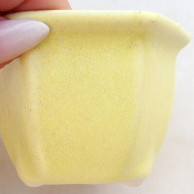 Bonsaischale aus Keramik 7 x 6,5 x 5 cm, Farbe gelb - 2