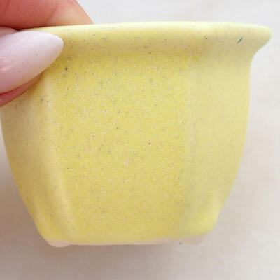 Bonsaischale aus Keramik 7 x 6,5 x 5 cm, Farbe gelb - 2