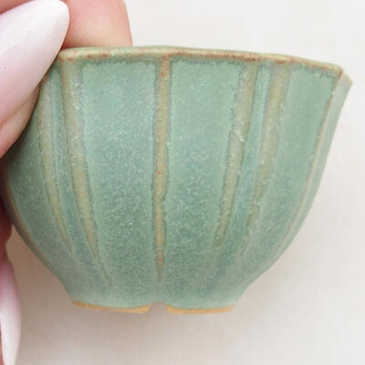 Bonsaischale aus Keramik 5 x 5 x 3,5 cm, Farbe grün - 2