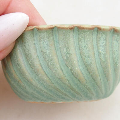 Bonsaischale aus Keramik 5 x 5 x 2,5 cm, Farbe grün - 2