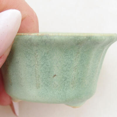 Bonsaischale aus Keramik 5 x 5 x 3 cm, Farbe grün - 2