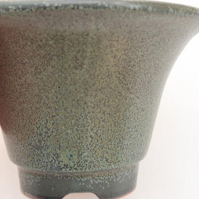 Bonsaischale aus Keramik 10 x 10 x 6 cm, Farbe grau - 2
