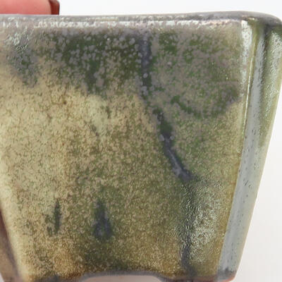 Bonsaischale aus Keramik 6,5 x 6,5 x 5 cm, Farbe grün - 2