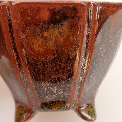 Bonsaischale aus Keramik 7,5 x 7,5 x 5,5 cm, Farbe braun - 2