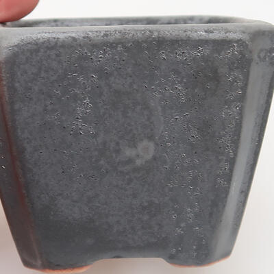 Bonsaischale aus Keramik 6,5 x 6,5 x 5 cm, Farbe schwarz - 2