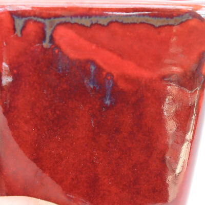Bonsaischale aus Keramik 7,5 x 7,5 x 10,5 cm, Farbe rot - 2