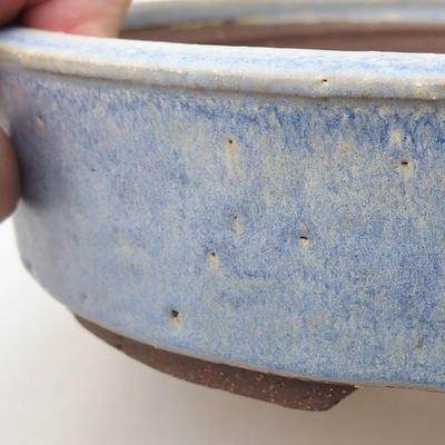 Keramik Bonsai Schüssel 24 x 24 x 6 cm, Farbe blau - 2