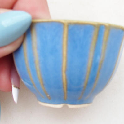 Bonsaischale aus Keramik 5 x 5 x 3,5 cm, Farbe blau - 2