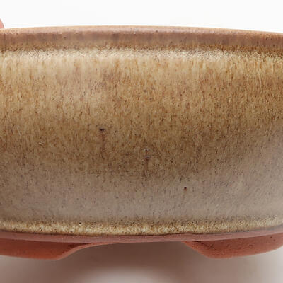 Keramik-Bonsaischale 12 x 12 x 5 cm, Farbe Beige - 2