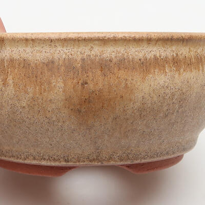 Keramik-Bonsaischale 10 x 10 x 4,5 cm, Farbe Beige - 2