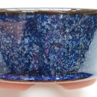 Keramik-Bonsaischale 11 x 11 x 5 cm, Farbe Blau - 2