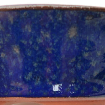 Keramik-Bonsaischale 10,5 x 10,5 x 4 cm, Farbe Blau - 2