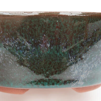 Keramik-Bonsaischale 12 x 12 x 5 cm, Farbe grün - 2
