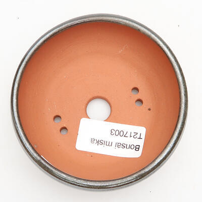 Keramik-Bonsaischale 9 x 9 x 3,5 cm, metallische Farbe - 2