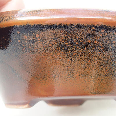 Bonsaischale aus Keramik 12,5 x 12,5 x 4 cm, Farbe braun - 2
