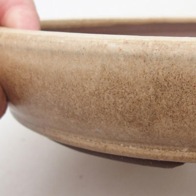 Keramik Bonsai Schüssel 23 x 23 x 4 cm, beige Farbe - 2