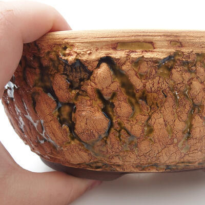 Keramik-Bonsaischale 19,5 x 19,5 x 7,5 cm, Farbe rissig - 2