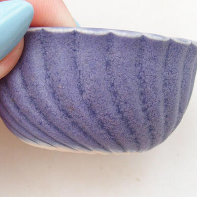 Bonsaischale aus Keramik 5,5 x 5,5 x 2,5 cm, Farbe lila - 2