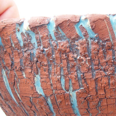 Bonsaischale aus Keramik 14,5 x 14,5 x 7 cm, Farbe blau - 2
