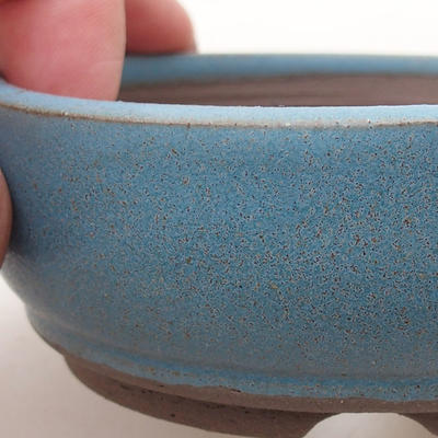 Keramische Bonsai-Schale 9,5 x 9,5 x 3,5 cm, Farbe blau - 2