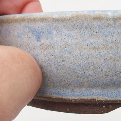 Keramische Bonsai-Schale 9 x 9 x 3,5 cm, Farbe blau - 2