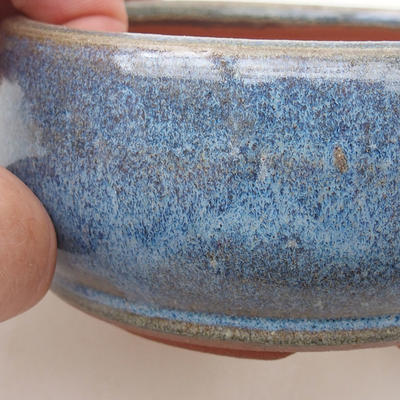 Keramische Bonsai-Schale 9,5 x 9,5 x 4,5 cm, Farbe blau - 2