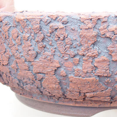 Bonsaischale aus Keramik 15,5 x 15,5 x 5,5 cm, rissige Farbe - 2