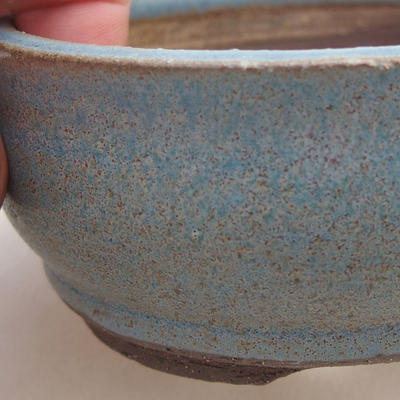 Keramische Bonsai-Schale 9,5 x 9,5 x 4 cm, Farbe blau - 2