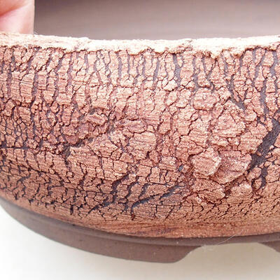 Bonsaischale aus Keramik 19 x 19 x 6,5 cm, Farbe rissig - 2